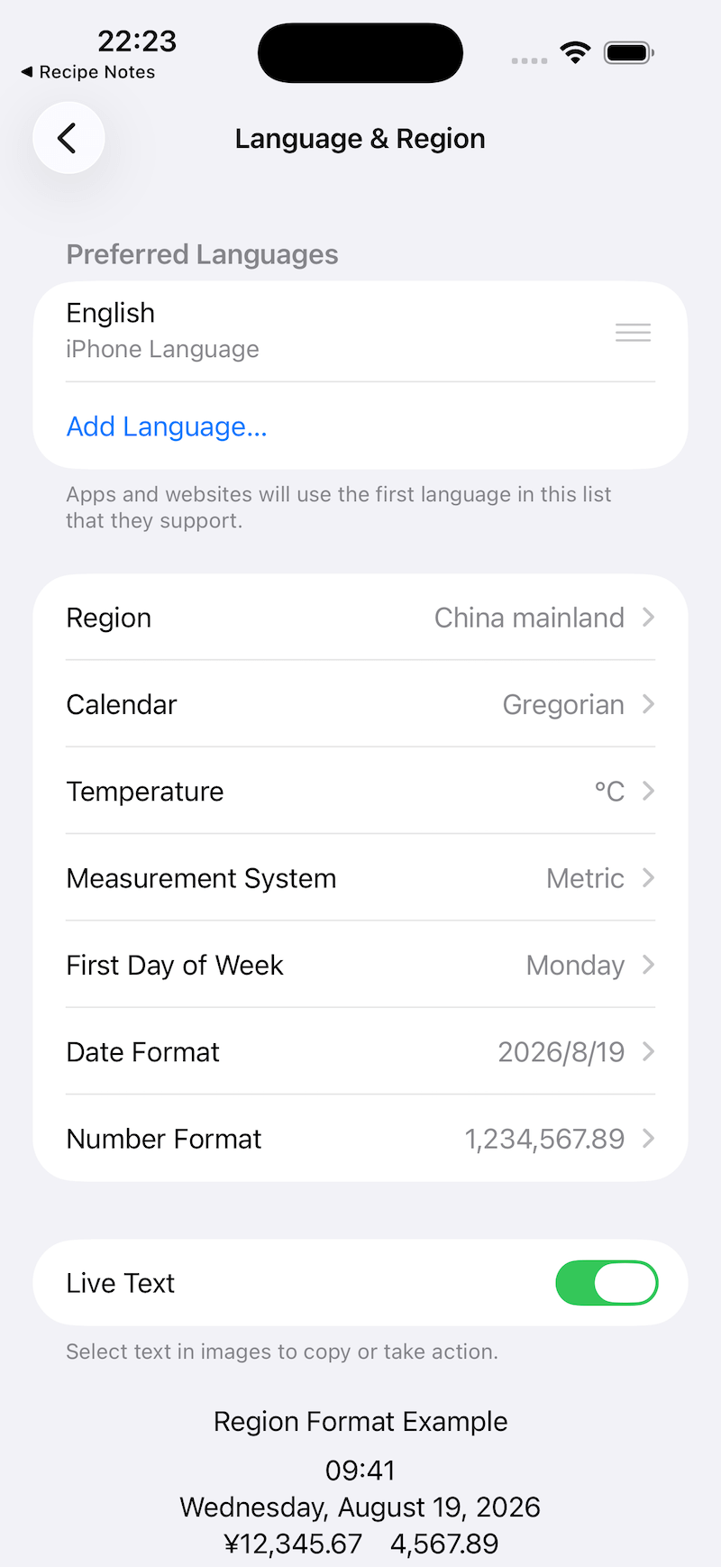 Add Language in iOS Settings