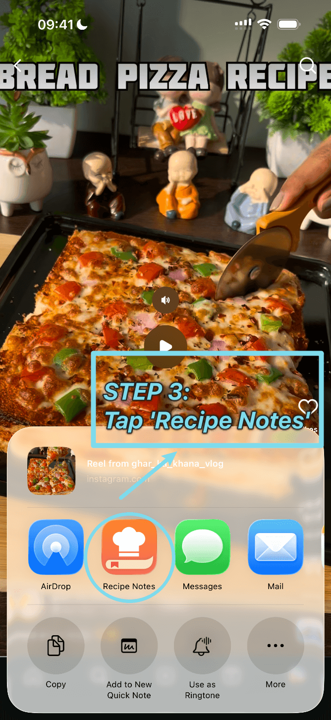 Select Recipe Notes - Step 3