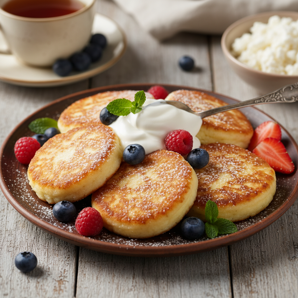 Syrniki (Сырники / Farmer’s Cheese Pancakes)