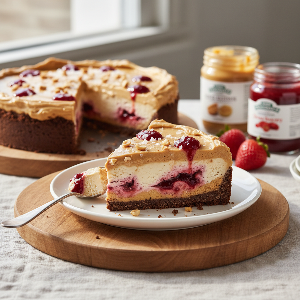 Salted PB&J; Ice Cream Pie