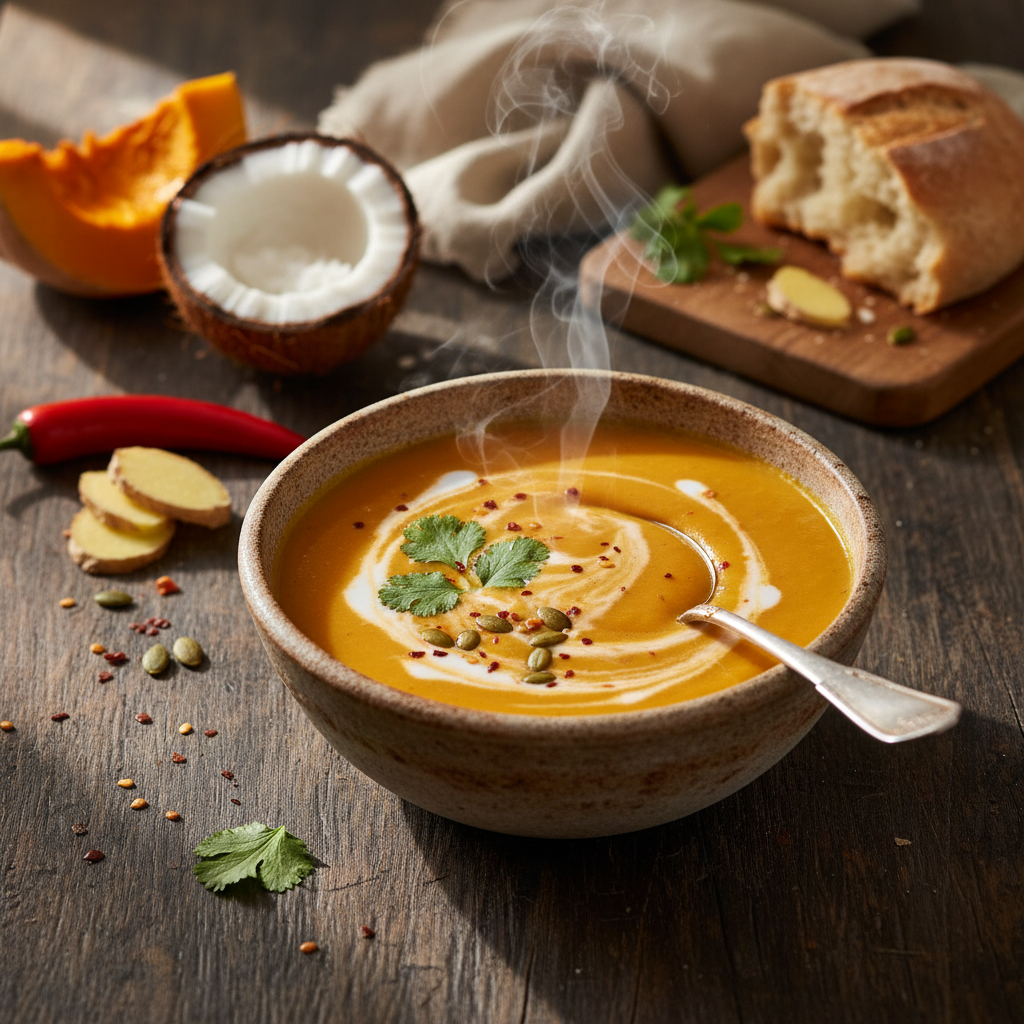 Spicy Coconut Pumpkin Soup