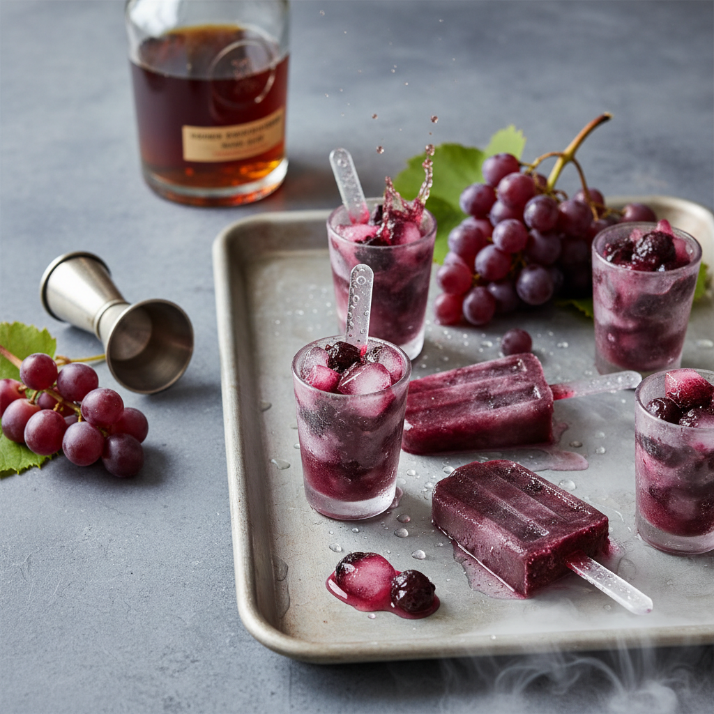 Boozy Concord-Grape Ice Pops